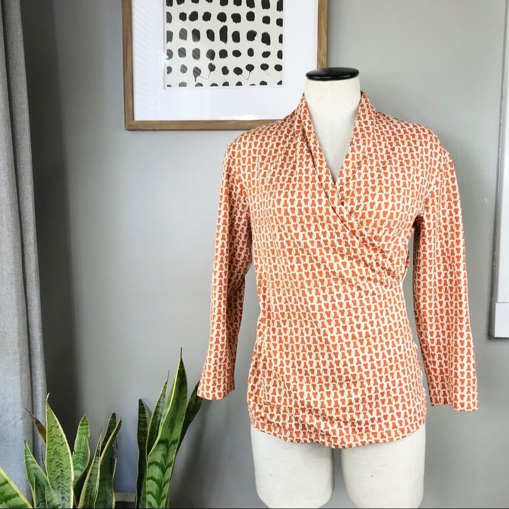 J. McLaughlin faux wrap chain link top sz M